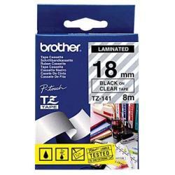 Brother TZE-141(TZ-141) 18mm Black Transparent Laminated Label