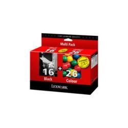 Lexmark 16+26 Black + Color Original Cartridge Dual Pack - X74 / X1110