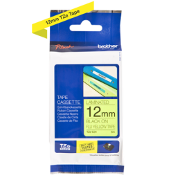 Brother TZe-C31 Black Phosphor Laminated Label auf Blurred Yellow 12mm