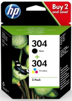 HP 3JB05AE (304) Schwarz + Farbe, Dual-Pack, Original.