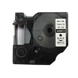 Dymo D1 45013 Black On White Compatible Label Strip 12mm x 7m