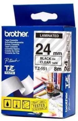 Brother TZ-151 Black on Clear Etiket Şeridi - PTD6