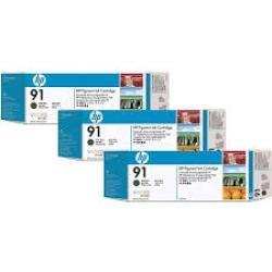 HP C9480A (91) Matte Black Original Plotter Kartusche 3-pack - Designjet Z6100