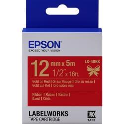 Epson LK-4RKK Altın Sarısı / Kırmızı 12mm x 5m Orj
