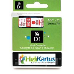 Dymo D1 45012Q Transparent auf Red Label