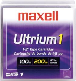 Maxell LTO-1 Ultrium Data Cartridge - 100 GB / 200 GB 609m, 12.65mm