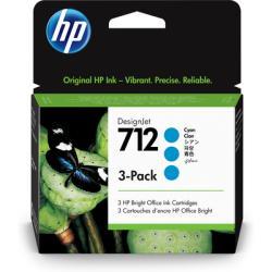 HP 3ED77A (712) Cyan Original Cartridge 3-pack - DesignJet T650