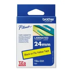 Brother P-Touch TZE-C51 Fosforlu Sarı Üzerine Siya