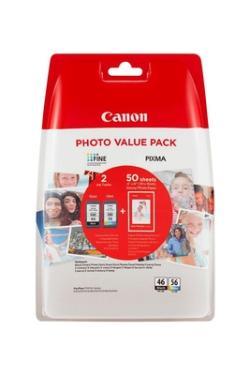 Canon PG-46 / CL-56 (9059B003) Dual Pack Original Cartridge + 50 Photography Paper(Damaged Box)