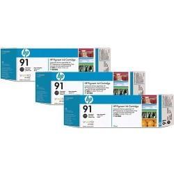 HP C9481A (91) Photo Black Original Plotter Cartridge 3 packs - Designjet Z6100 (Ex)