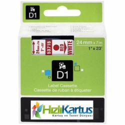 Dymo D1 53715 Beyaz Üzerine Kırmızı Muadil Etiket
