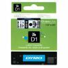 Dymo 45010 Transparentes Etikettenband, Schwarz.