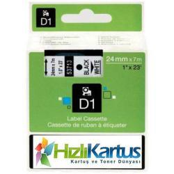 Dymo D1 53710 Black Compatible Label Strip On Transparent 24mm x 7m