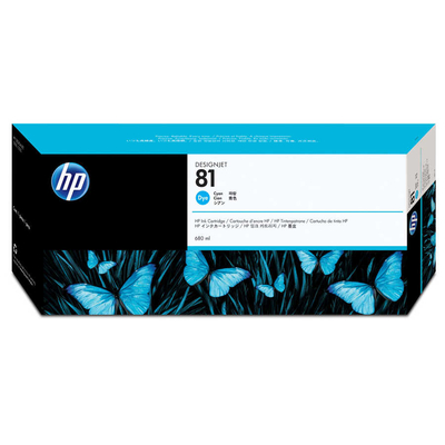 HP C4931A (81) Cyan Original Cartridge - DesignJet 5000 / 5500 (Ex)