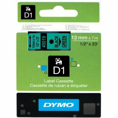 Dymo 45019 D1 45019 12mm x 7m Yeşil Üzerine Siyah