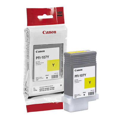 Canon PFI-107Y (6708B001) Yellow Original Cartridge - iPF680 / iPF685 (Ex)