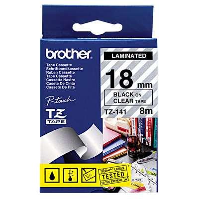 Brother TZE-141(TZ-141) 18mm Black Transparent Laminated Label