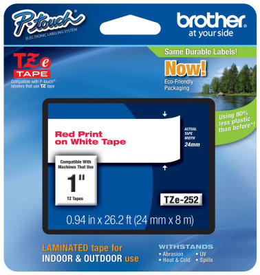 Bruder TZE-252 (24MM) Red Laminated Tag