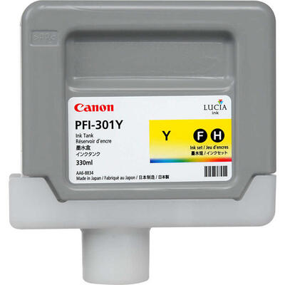Canon PFI-301Y (1486B001) Yellow Original Cartridge 330 ml. - iPF8000 / iPF8100