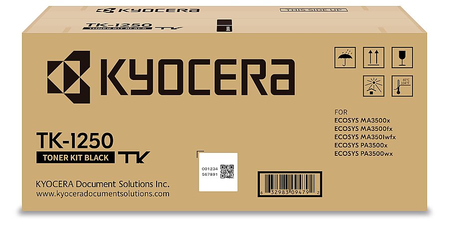 Kyocera TK-1250 Black Original Toner - MA3500x / PA3500x