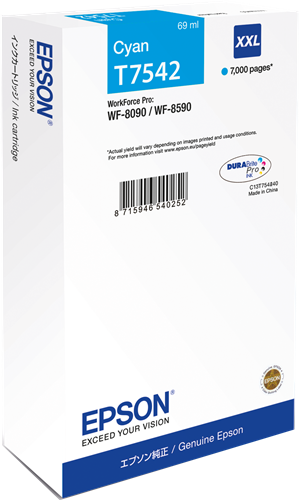 Epson C13T754240 (T7542) Blau, Originalpatrone - WF-