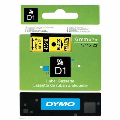 Dymo D1 43618 Sarı Üzerine Siyah Orjinal Etiket Şe