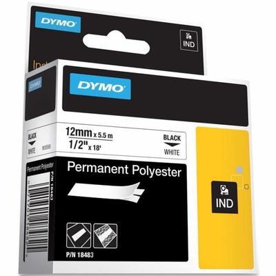 Dymo 18483 Beyaz-Siyah Rhinopro Sabit Polyester Or