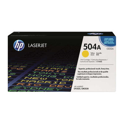 HP CE252A (504A) Yellow Original Toner - CP3525 / CM3530 (U)