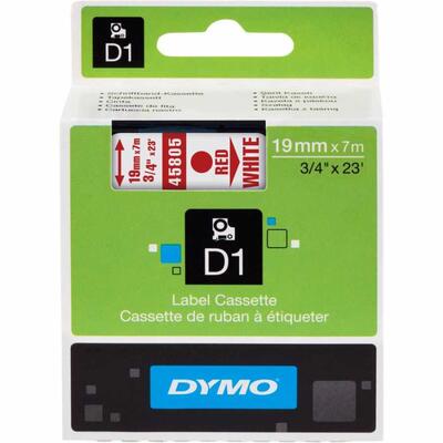 Dymo 45805 Weißrot D1 Spare Strip 19mm x 7mt
