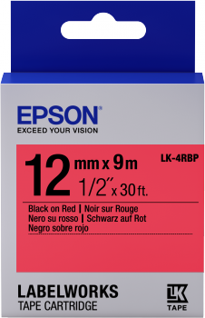 Epson LK-4RBP C53S654007 Kırmızı Üzerine Siyah Orj
