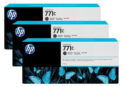 HP B6Y31A (771C) Mat Siyah 3lü Plotter Kartuşu - D