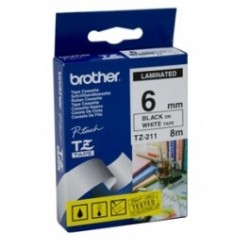 Brother TZ-221 9mm White on Black Label Strip - PT 1280