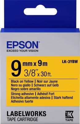 Epson C53S653005 (LK-3YBW) Original Black Label Ribbon on Yellow - LW-K400VP