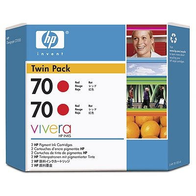 HP CB347A (70) Rot, Original-Tintenpatrone, 2er-Pack -