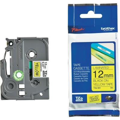 Brother TZE-631 (12MM) Black Laminated Label