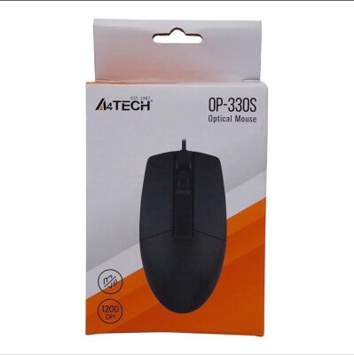 A4 Tech OP-330S Black Silent Optical Wired Maus