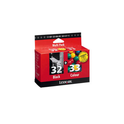 Lexmark 33+32 Schwarz + Farbe Renkli Kartusche 2 Pa