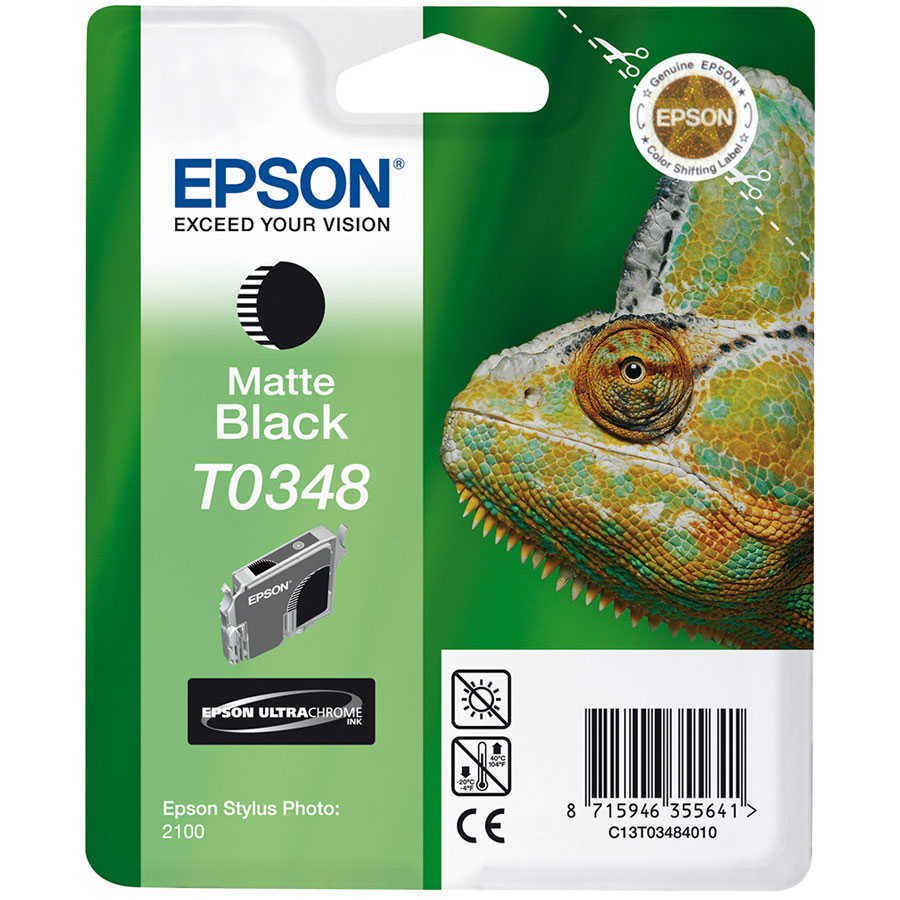 Epson C13T034840 (T0348) Matte Schwarz Originalpatrone.