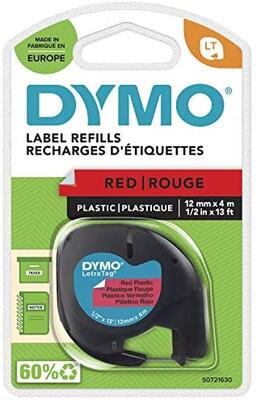Dymo S0721630 Roter LetraTag Kunststoffstreifen 12mm