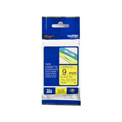 Brother TZE-621 (9MM) Yellow Laminated Label