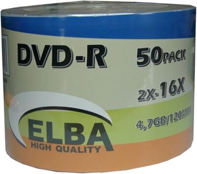 Elba DVD-R 4.7GB/120MIN 16x Yazdırılabilir 50li Kumaş