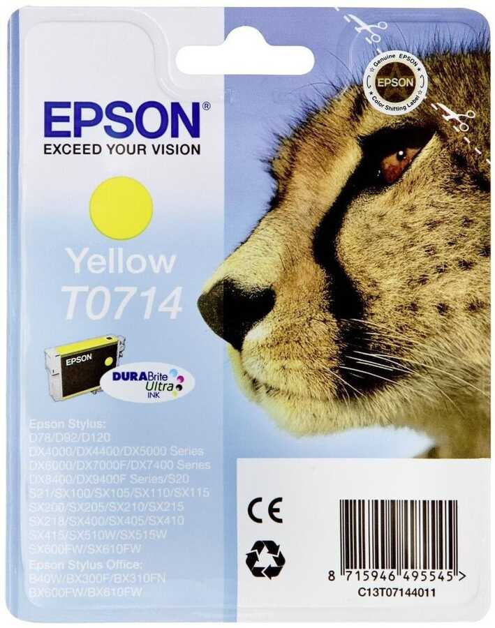 Epson C13T07144020 (T0714) Gelbe Originalpatrone - Gelb.