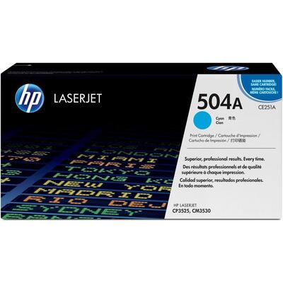 HP CE251A (504A) Cyan Original Toner Cartridge - CP3525 / CM3530 (U)