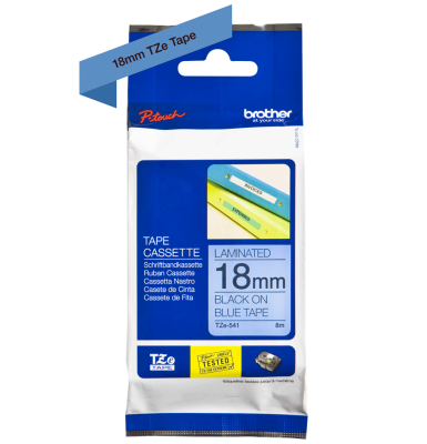 Brother TZE-541 Blue on Black Laminated Original Label 18mm x 8m - PT-400