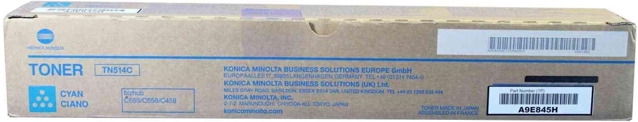 Konica Minolta TN-514C (A9E845H) Cyan Original Toner - C458 / C558