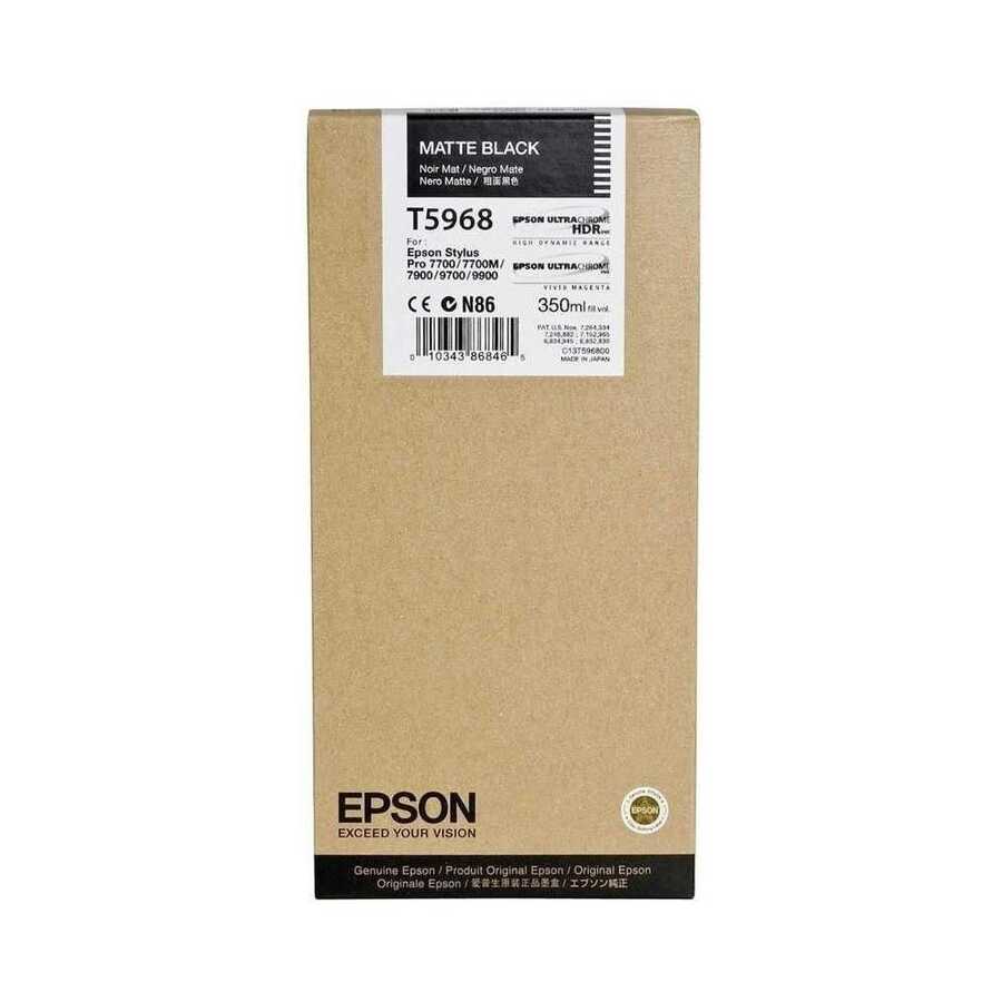 Epson C13T596800 (T5968) Matte Schwarz Originalpatrone.