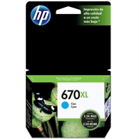 HP CZ118AB (670XL) Cyan Original Cartridge High Yield - DeskJet 3525 (Ex)
