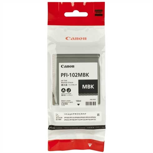 Canon PFI-102MBK (0894B001) Matte Black Cartridge - IPF500 / IPF600 (Ex)