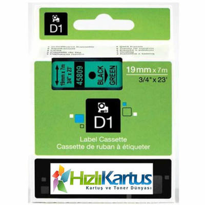 Dymo D1 45809 Yeşil Üzerine Siyah Muadil Etiket Şe