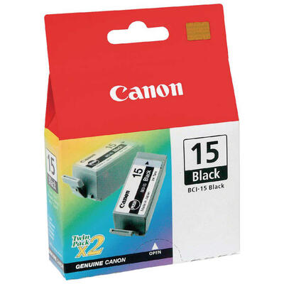 Canon BCI-15BK (8190A002) Black Original Cartridge 2 Pack - i70 / i80